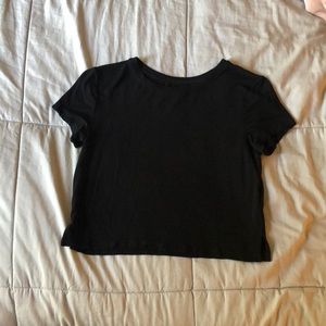 AEO Black Crop Tee